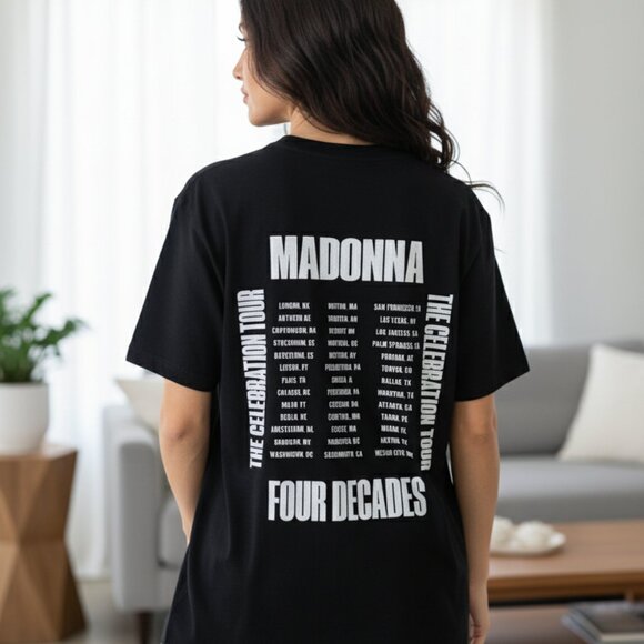 Madonna T-Shirt Concert Fan Celebration Tour Four Decades 2023 Size Large Used - Picture 2 of 8